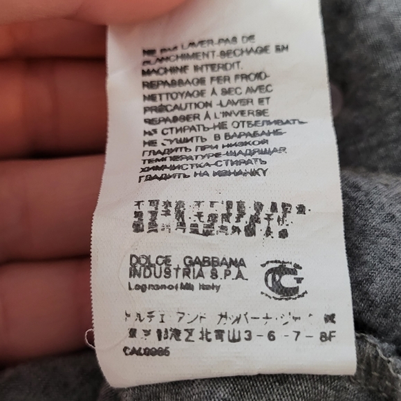 Authentic dolce & gabbana longsleeve graphic logo t-shirt with rhinestones - Picture 9 of 11